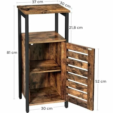 VASAGLE Meuble De Rangement, Armoire De Rangement, Style Industriel, Table D’appoint, Bout De Canapé, Pour Salon, Chambre, Couloir, 37 X 30 X 81 Cm, Vintage Marron Rustique Par SONGMICS LSC34BX - Marron Rustique 7 VASAGLE Meuble De Rangement, Armoire De Rangement, Style Industriel, Table D’appoint, Bout De Canapé, Pour Salon, Chambre, Couloir, 37 X 30 X 81 Cm, Vintage Marron Rustique Par SONGMICS LSC34BX - Marron Rustique – Image 5