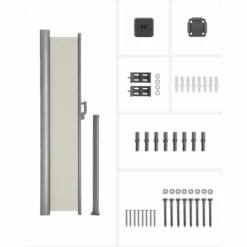 SONGMICS 180 X 400 Cm (H X L), Store Latéral Pour Balcon Et Terrasse, Pare-Soleil, Brise-Vue Protection Vie Privée, Beige GSA184E01 - Beige -SONGMICS Soldes 19549063 4