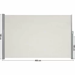 SONGMICS 180 X 400 Cm (H X L), Store Latéral Pour Balcon Et Terrasse, Pare-Soleil, Brise-Vue Protection Vie Privée, Beige GSA184E01 - Beige -SONGMICS Soldes 19549063 5