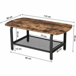 SONGMICS Table Basse 110 X 60 X 45 Cm L X L X H Vintage Bout De Canapé Table De Salon LCT10X -SONGMICS Soldes 19628899 5