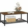 SONGMICS Table Basse, Table De Salon, Avec Étagère En Maille, Large Espace De Rangement, Montage Facile, Stable, Style Industriel, Marron Rustique LCT64X -SONGMICS Soldes 19628903 1