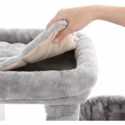 FEANDREA Arbre à Chat Tout Doux, Tour De Jeux 120 Cm, Gris Clair Par SONGMICS PCT80W - Gris Clair 9 FEANDREA Arbre à Chat Tout Doux, Tour De Jeux 120 Cm, Gris Clair Par SONGMICS PCT80W - Gris Clair -SONGMICS Soldes 19656345 3