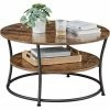 VASAGLE Table Basse, Table De Salon, Buffet Bas, 2 Niveaux, Avec Étagère De Rangement, Montage Facile, Structure En Métal, Style Industriel, Marron Rustique Par SONGMICS LCT80BX -SONGMICS Soldes 19699687 1
