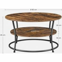 VASAGLE Table Basse, Table De Salon, Buffet Bas, 2 Niveaux, Avec Étagère De Rangement, Montage Facile, Structure En Métal, Style Industriel, Marron Rustique Par SONGMICS LCT80BX 11 VASAGLE Table Basse, Table De Salon, Buffet Bas, 2 Niveaux, Avec Étagère De Rangement, Montage Facile, Structure En Métal, Style Industriel, Marron Rustique Par SONGMICS LCT80BX -SONGMICS Soldes 19699687 5