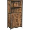 VASAGLE Meuble De Rangement, Armoire, Placard, Bibliothèque, 2 Compartiments Ouvert Et 1 Compartiment Fermé à Double Porte, Structure En Acier, Pour Salon, Cuisine, Marron Rustique Et Noir Par SONGMICS LSC66BX - Brun Rustique, Noir -SONGMICS Soldes 19709727 1