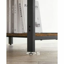 VASAGLE Bureau Informatique, Table D’étude, Avec étagère à 2 Niveaux à Gauche Ou à Droit, Pour Bureau, Salon, Cadre En Métal, Style Industriel, Marron Rustique Et Noir Par SONGMICS LWD47X -SONGMICS Soldes 19853216 4