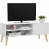 VASAGLE Meuble TV, Buffet Bas, Style Scandinave, Pour Télévision, Console De Jeux, Dans Salon, Salle De Jeu, Bureau, Blanc Par SONGMICS LTV09WT - Blanc -SONGMICS Soldes 19928882 1