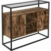 VASAGLE Buffet, Meuble De Rangement, Placard, Dessus En Verre Trempé, Compartiments Ouverts, Pour Salon, Couloir, Cadre En Acier Stable, Style Industriel, Marron Rustique Et Noir Par SONGMICS LSC014B01 - Marron Rustique Et Noir 2 VASAGLE Buffet, Meuble De Rangement, Placard, Dessus En Verre Trempé, Compartiments Ouverts, Pour Salon, Couloir, Cadre En Acier Stable, Style Industriel, Marron Rustique Et Noir Par SONGMICS LSC014B01 - Marron Rustique Et Noir -SONGMICS Soldes 19982051 1