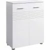 VASAGLE Meuble De Salle De Bain, Armoire Double Porte, Rangement, Planches Intérieures Réglables, Charnière Avec Amortisseur, Pieds Réglables, 60 X 30 X 80 Cm, Portes En Blanc Brillant Par SONGMICS BBK41WT - Blanc 1 VASAGLE Meuble De Salle De Bain, Armoire Double Porte, Rangement, Planches Intérieures Réglables, Charnière Avec Amortisseur, Pieds Réglables, 60 X 30 X 80 Cm, Portes En Blanc Brillant Par SONGMICS BBK41WT - Blanc -SONGMICS Soldes 20033449 1