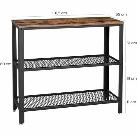 VASAGLE Table De Console, Table D’appoint, Buffet, Avec 2 Étagères En Treillis, Pour Salon, Couloir, 101,5 X 35 X 80 Cm, Cadre En Acier, Style Industriel, Vintage Par SONGMICS LNT81BX - Vintage 7 VASAGLE Table De Console, Table D’appoint, Buffet, Avec 2 Étagères En Treillis, Pour Salon, Couloir, 101,5 X 35 X 80 Cm, Cadre En Acier, Style Industriel, Vintage Par SONGMICS LNT81BX - Vintage – Image 5