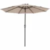 SONGMICS Parasol, Droit, Octogonal, Inclinable, Avec Manivelle, Diamètre 3m, Toile Polyester, Extérieur, Terrasse, Jardin, Balcon, Plage, Piscine, Taupe GPU30BRV1 (sans Socle) - Taupe -SONGMICS Soldes 20089666 1