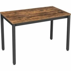 VASAGLE Bureau Informatique, Table D’étude Avec Cadre Stable En Métal, Table Multifonctionnelle Au Bureau, Au Salon, Salle D’étude, Style Industriel, Marron Rustique Par SONGMICS LWD64X - Marron Rustique