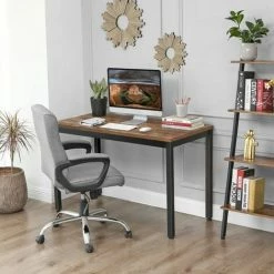 VASAGLE Bureau Informatique, Table D’étude Avec Cadre Stable En Métal, Table Multifonctionnelle Au Bureau, Au Salon, Salle D’étude, Style Industriel, Marron Rustique Par SONGMICS LWD64X - Marron Rustique -SONGMICS Soldes 20504774 3