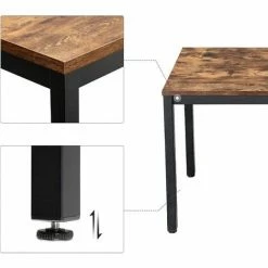 VASAGLE Bureau Informatique, Table D’étude Avec Cadre Stable En Métal, Table Multifonctionnelle Au Bureau, Au Salon, Salle D’étude, Style Industriel, Marron Rustique Par SONGMICS LWD64X - Marron Rustique -SONGMICS Soldes 20504774 4