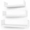 SONGMICS Lot De 3 Etagères Murales Flottantes Rangement Décoration Exposition Panneau De MDF Design Rétro Blanche LWS40WT - Blanc -SONGMICS Soldes 20805738 1