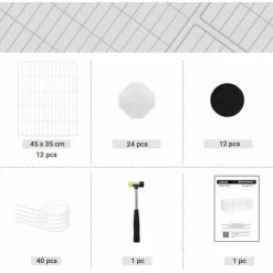 SONGMICS Enclos Modulable, Clôture Pour Petits Animaux, Cage Pour Hamsters, Lapins, Cochon D’Inde, Maille Métallique, Avec Maillet Et Serre-câbles, Usage Intérieur, LPI01W - Blanc -SONGMICS Soldes 22120830 4