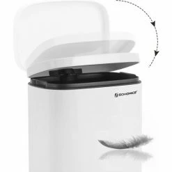 SONGMICS Poubelle De Cuisine, Poubelle à Pédale De 30L, Seau Interne En Plastique, Couvercle à Charnière, Fermeture Souple, Anti-odeur Et Hygiénique, Blanc LTB03WT - Blanc -SONGMICS Soldes 22846194 3