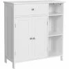 VASAGLE Meuble De Salle De Bain, Placard De Rangement, Armoire Avec Tiroir, 3 Compartiments Ouverts, étagères Réglables, 2 Portes, 75 X 30 X 80 Cm, Style Nordique Scandinave, Blanc Mat Par SONGMICS BBC142W01 - Blanc Mat -SONGMICS Soldes 22990028 1