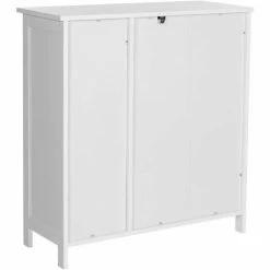 VASAGLE Meuble De Salle De Bain, Placard De Rangement, Armoire Avec Tiroir, 3 Compartiments Ouverts, étagères Réglables, 2 Portes, 75 X 30 X 80 Cm, Style Nordique Scandinave, Blanc Mat Par SONGMICS BBC142W01 - Blanc Mat -SONGMICS Soldes 22990028 4