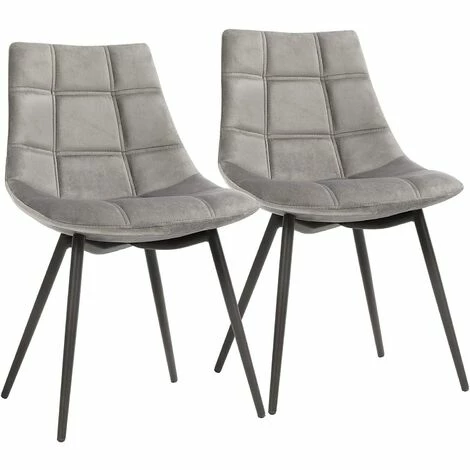 SONGMICS Lot De 2 Chaises De Salle à Manger, Siège Moderne, Rembourrées, Avec Pieds En Fer, Surface En Velours Lisse, Gris LDC84GY - Gris 3 SONGMICS Lot De 2 Chaises De Salle à Manger, Siège Moderne, Rembourrées, Avec Pieds En Fer, Surface En Velours Lisse, Gris LDC84GY - Gris