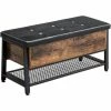 VASAGLE Banc à Chaussures De Style Industriel, Tabouret, Bout De Lit, Assise Rembourrée, Étagère De Rangement, Pour Couloir, Chambre, Salon, Armature Robuste En Acier, Vintage Par SONGMICS LSB47BX - Vintage -SONGMICS Soldes 23503860 1