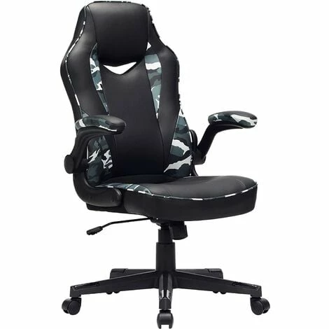 SONGMICS Chaise De Bureau, Fauteuil Gamer, Siège Ergonomique Pivotant, Avec Accoudoirs Rabattables, Hauteur Réglable Et Inclinaison Libre, Charge 150 Kg, Noir Et Camouflage OBG064B02 - Noir Et Camouflage 3 SONGMICS Chaise De Bureau, Fauteuil Gamer, Siège Ergonomique Pivotant, Avec Accoudoirs Rabattables, Hauteur Réglable Et Inclinaison Libre, Charge 150 Kg, Noir Et Camouflage OBG064B02 - Noir Et Camouflage