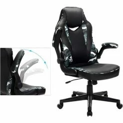 SONGMICS Chaise De Bureau, Fauteuil Gamer, Siège Ergonomique Pivotant, Avec Accoudoirs Rabattables, Hauteur Réglable Et Inclinaison Libre, Charge 150 Kg, Noir Et Camouflage OBG064B02 - Noir Et Camouflage 10 SONGMICS Chaise De Bureau, Fauteuil Gamer, Siège Ergonomique Pivotant, Avec Accoudoirs Rabattables, Hauteur Réglable Et Inclinaison Libre, Charge 150 Kg, Noir Et Camouflage OBG064B02 - Noir Et Camouflage -SONGMICS Soldes 23532755 4