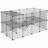 SONGMICS Enclos Modulable Pour Petits Animaux, Cage Intérieur, 2 Niveaux, Maillet En Caoutchouc Offert, Cochon D’Inde, Lapin, Assemblage Facile, 143 X 73 X 71 Cm (L X L X H), Noir LPI02H - Noir -SONGMICS Soldes 23734221 1