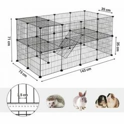 SONGMICS Enclos Modulable Pour Petits Animaux, Cage Intérieur, 2 Niveaux, Maillet En Caoutchouc Offert, Cochon D’Inde, Lapin, Assemblage Facile, 143 X 73 X 71 Cm (L X L X H), Noir LPI02H - Noir 10 SONGMICS Enclos Modulable Pour Petits Animaux, Cage Intérieur, 2 Niveaux, Maillet En Caoutchouc Offert, Cochon D’Inde, Lapin, Assemblage Facile, 143 X 73 X 71 Cm (L X L X H), Noir LPI02H - Noir -SONGMICS Soldes 23734221 4