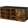 VASAGLE Banc à Chaussures, Étagère à Chaussures, Meuble De Rangement, 9 Compartiments Ouverts Et 1 Placard, Avec Porte Style Grange, Coussin Rembourré, 110 X 30 X 48 Cm, Marron Rustique Par SONGMICS LHS058X01 - Marron Rustique 2 VASAGLE Banc à Chaussures, Étagère à Chaussures, Meuble De Rangement, 9 Compartiments Ouverts Et 1 Placard, Avec Porte Style Grange, Coussin Rembourré, 110 X 30 X 48 Cm, Marron Rustique Par SONGMICS LHS058X01 - Marron Rustique -SONGMICS Soldes 23756237 1