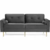 VASAGLE Canapé 3 Places, Surface En Velours, Pour Salon, Appartement, Petit Espace, Cadre En Bois Massif, Pieds En Métal, Assemblage Facile, Moderne, 183 X 78 X 88 Cm, Gris Par SONGMICS LCS001G01 - Gris