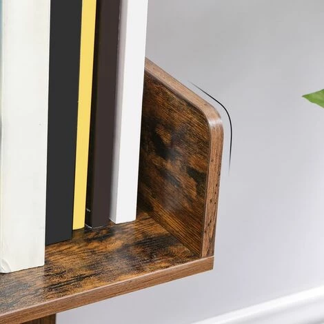 VASAGLE Bibliothèque Arbre, Étagère à 13 Compartiments, Meuble De Rangement, 86 X 25 X 140 Cm, Avec Coins Arrondis Et Rebords, Marron Rustique Par SONGMICS LBC67BXV1 - Marron Rustique 6 VASAGLE Bibliothèque Arbre, Étagère à 13 Compartiments, Meuble De Rangement, 86 X 25 X 140 Cm, Avec Coins Arrondis Et Rebords, Marron Rustique Par SONGMICS LBC67BXV1 - Marron Rustique – Image 4