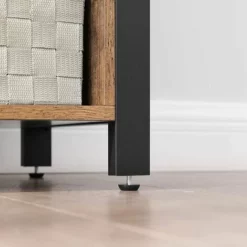 VASAGLE Meuble De Rangement, Buffet, Avec Placard 2 Portes, étagères Réglables, Pour Salle à Manger, Salon, Cuisine, 110 X 33 X 75 Cm, Style Industriel, Marron Rustique Et Noir Par SONGMICS LSC083B01 - Marron Rustique Et Noir -SONGMICS Soldes 23845194 4