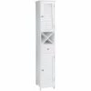 VASAGLE Meuble De Salle De Bain, Placard De Rangement, Armoire Haut, Avec Portes à Persienne, Tiroir, Support Amovible En Forme De X, 32 X 30 X 170 Cm, Style Scandinave, Blanc Par SONGMICS BBC69WT - Blanc