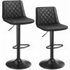 SONGMICS Lot De 2 Chaises De Bar, Tabourets Hauts, Siège De Cuisine, Hauteur Réglable, Avec Dossier Et Siège Rembourré, Repose-pieds En Métal, Surface Matelassée En PU, Charge 120kg, Noir LJB073B01 - Noir -SONGMICS Soldes 23919590 1