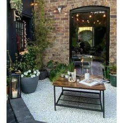 VASAGLE Table Basse, Table De Salon, Grand Dessus De Table Carré, Cadre En Acier Robuste, Avec étagère En Maille, Style Industriel, Pour Salon, 80 X 80 X 45 Cm Marron Rustique Et Noir Par SONGMICS LCT065B01 - Marron Rustique Et Noir -SONGMICS Soldes 23974629 4