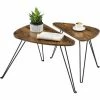 VASAGLE Lot De 2 Tables D’appoint, Tables Gigognes, Tables Basses, Pour Salon, Salle à Manger, Chambre, Style Industriel, Marron Rustique Et Noir Par SONGMICS LNT012B01 - Marron Rustique Et Noir -SONGMICS Soldes 24062430 1