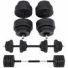 SONGMICS Kit Haltères Musculation, Poids Ajustable, Avec Barre D’Extension Supplémentaire, Pour Hommes Et Femmes, Musculation, Prise De Masse à La Maison SYL30HBK - Noir -SONGMICS Soldes 24069960 1