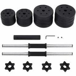 SONGMICS Kit Haltères Musculation, Poids Ajustable, Avec Barre D’Extension Supplémentaire, Pour Hommes Et Femmes, Musculation, Prise De Masse à La Maison SYL30HBK - Noir -SONGMICS Soldes 24069960 3