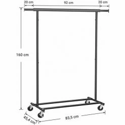 SONGMICS Portant à Vêtements Avec Roulettes, Charge De 70kg, Porte-vêtements Durable, Pliable, Penderie Extensible, Étagère De Rangement, Noir HSR13BKV1 11 SONGMICS Portant à Vêtements Avec Roulettes, Charge De 70kg, Porte-vêtements Durable, Pliable, Penderie Extensible, Étagère De Rangement, Noir HSR13BKV1 -SONGMICS Soldes 24131923 5