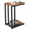 VASAGLE Table D’Appoint, De Chevet Avec Étagère En Maille, Petit Déjeuner Au Lit, Sous Canapé, Salon, Chambre, Cuisine, Métal, Design Industriel, Assemblage Facile, Gain De Place, Marron Foncé Par SONGMICS LNT51X - Marron Foncé -SONGMICS Soldes 24164486 1