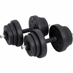SONGMICS Kit Haltères Musculation, Poids Ajustable, Avec Barre D’Extension Supplémentaire, Pour Hommes Et Femmes, Musculation, Prise De Masse à La Maison SYL20HBK - Noir
