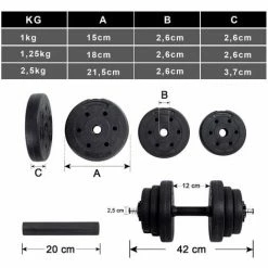 SONGMICS Kit Haltères Musculation, Poids Ajustable, Avec Barre D’Extension Supplémentaire, Pour Hommes Et Femmes, Musculation, Prise De Masse à La Maison SYL20HBK - Noir -SONGMICS Soldes 25290471 5
