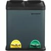 SONGMICS Poubelle De Recyclage 30L, Poubelle De Tri, Avec Pétales, En Acier, 2 Compartiments, 2 X 15L Seaux Intérieurs Amovibles, Pétales Colorées, Pour Cuisine, Salon, Gris Anthracite Et Noir LTB30G - Gris Anthracite Et Noir -SONGMICS Soldes 25290513 1