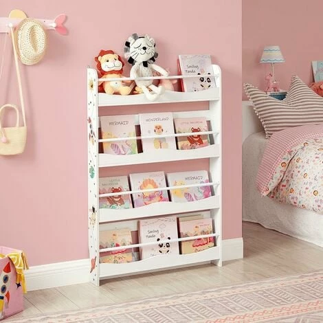 SONGMICS Étagère Murale Pour Enfants, Bibliothèque, Organisateur Mural, Étagère De Rangement Pour Chambre D'enfants, Salle De Jeux, école, Gain De Place, Blanc GKR050W01 - Blanc 4 SONGMICS Étagère Murale Pour Enfants, Bibliothèque, Organisateur Mural, Étagère De Rangement Pour Chambre D'enfants, Salle De Jeux, école, Gain De Place, Blanc GKR050W01 - Blanc – Image 2