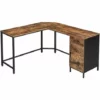 VASAGLE Bureau D'angle, Table En Forme De L, Avec Placard De Rangement Et Tiroir, Peu Encombrant, Montage Facile, Cadre En Acier, Style Industriel, Marron Rustique Et Noir Par SONGMICS LWD74X - Marron Rustique Et Noir 1 VASAGLE Bureau D'angle, Table En Forme De L, Avec Placard De Rangement Et Tiroir, Peu Encombrant, Montage Facile, Cadre En Acier, Style Industriel, Marron Rustique Et Noir Par SONGMICS LWD74X - Marron Rustique Et Noir -SONGMICS Soldes 25372071 1
