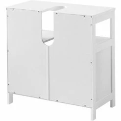 VASAGLE Meuble Sous Lavabo, Meuble De Salle De Bain, Placard De Rangement, Avec 2 Portes, Compartiment Ouvert, 60 X 30 X 60 Cm, Style Nordique Scandinave, Blanc Mat Par SONGMICS BBC301W01 - Blanc Mat -SONGMICS Soldes 26112566 4