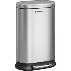Poubelle à Pédale 30L, En Acier Inoxydable, Avec Seau Intérieur Et Couvercle En Plastique, Fermeture Douce, Anti-trace De Doigt, Pour Cuisine, Salon, Bureau, Argenté Par SONGMICS LTB004E01 - Argenté