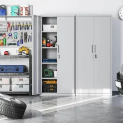 SONGMICS Armoire De Rangement En Acier, Placardde Bureau à 5 Niveaux, Double Porte, Meuble De Rangement, Pour Garage, Bureau,robuste, Gris OMC015G01 - Gris 9 SONGMICS Armoire De Rangement En Acier, Placardde Bureau à 5 Niveaux, Double Porte, Meuble De Rangement, Pour Garage, Bureau,robuste, Gris OMC015G01 - Gris -SONGMICS Soldes 26478759 3