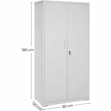SONGMICS Armoire De Rangement En Acier, Placardde Bureau à 5 Niveaux, Double Porte, Meuble De Rangement, Pour Garage, Bureau,robuste, Gris OMC015G01 - Gris 7 SONGMICS Armoire De Rangement En Acier, Placardde Bureau à 5 Niveaux, Double Porte, Meuble De Rangement, Pour Garage, Bureau,robuste, Gris OMC015G01 - Gris – Image 5